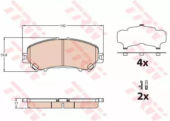 Колодки передние NISSAN QASHQAI II 2013-, X-TRAIL (T32) 2014- GDB3631 GDB3631 TRW