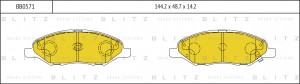 Колодки тормозные дисковые передние NISSAN Tiida C11 07- BB0571 BB0571 BLITZ