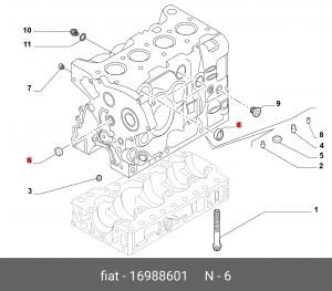 заглушка DIAM 28 16988601 16988601 FIAT