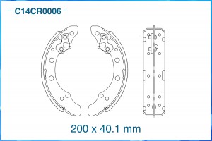 Тормозные колодки задние барабанные Low Metallic C14CR0006 C14CR0006 CWORKS