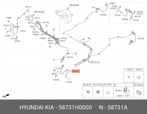 Шланг тормозной HYUNDAI Solaris (17-) передний левый OE 58731H0000 HYUNDAI KIA